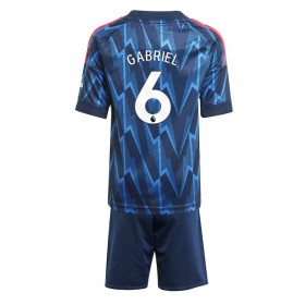 Arsenal Gabriel Magalhaes #6 Borta Kläder Barn 2025-26 Kortärmad (+ Korta byxor)